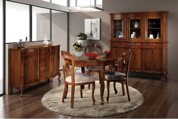 Chaises de table ronde 4pcs Salle à manger Ensemble de table en bois Chaise Groupe de table à manger