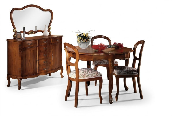 Chaises de table ronde 4pcs Salle à manger Ensemble de table en bois Chaise Groupe de table à manger