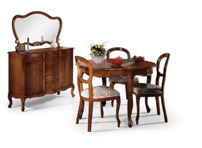 Chaises de table ronde 4pcs Salle à manger Ensemble de table en bois Chaise Groupe de table à manger