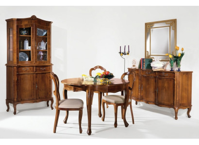 Ensemble de salle à manger 7 pièces. Table à manger ronde 3x chaises Buffet Groupe Ess Table en bois neuve