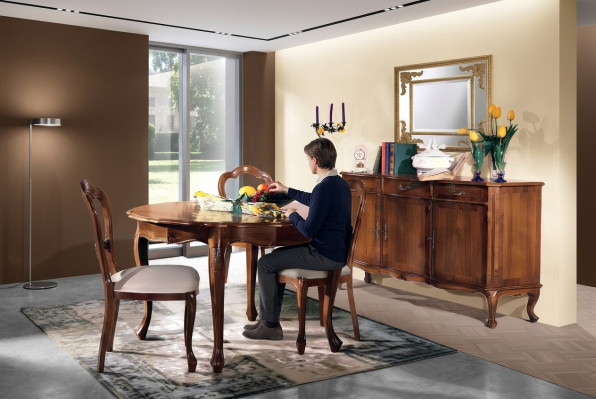 Armoire étagère salon luxe design en bois Commode Buffet marron Meuble