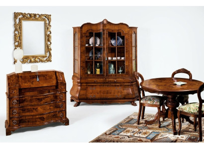 Ensemble complet Table à manger 3 chaises Ensemble de salle à manger Vitrine Commode 6 pièces Ensemble baroque