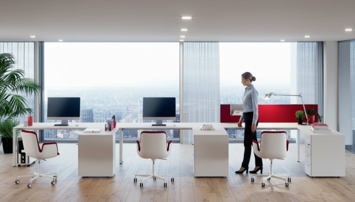 Bureau d'angle Bureau informatique Salle d'étude Mobilier de bureau Mobilier informatique Ensemble de 3 pièces