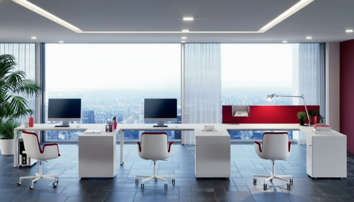 Bureau d'angle Bureau informatique Salle d'étude Mobilier de bureau Mobilier informatique Ensemble de 3 pièces