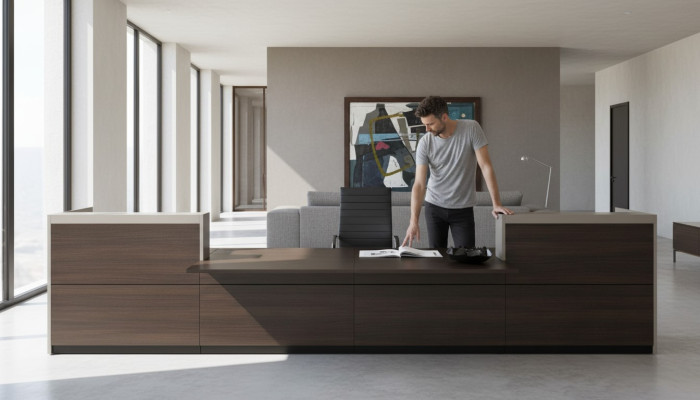 Comptoir Bureau Table de travail Mobilier de bureau Réception Comptoir de réception nouveau