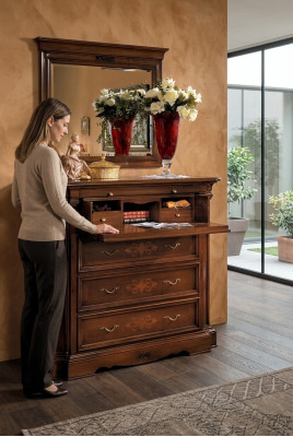 Buffet Buffet Bois Commode avec 4 tiroirs Armoire à tiroirs Armoire neuve