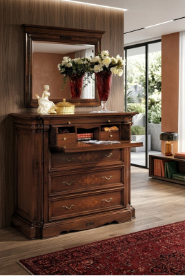 Buffet Buffet Bois Commode avec 4 tiroirs Armoire à tiroirs Armoire neuve