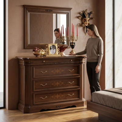 Buffet Bahut Commode 4 tiroirs Armoire à tiroirs en bois Buffet Commodes