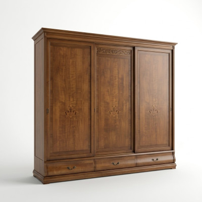 Armoire Portes Coulissantes Armoire en Bois Massif Armoires de Luxe Meubles Italiens