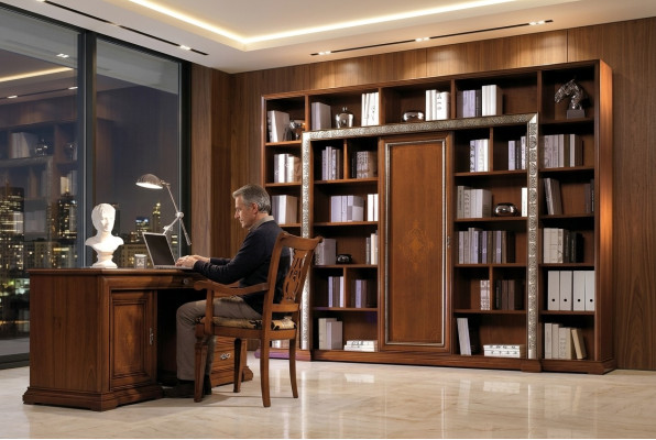 Bureau Table de bureau Fauteuil de bureau Armoire Ensemble de meubles de bureau Armoires Italie Massif