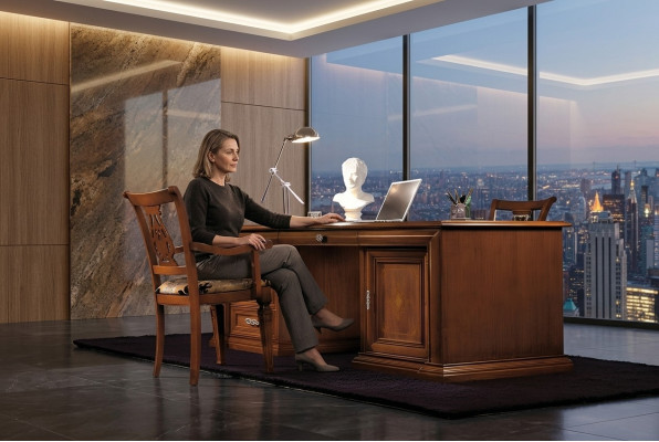 Bureau de bureau de designer Meubles de table de bureau Tables en bois massif Italie
