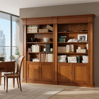 Étagère Armoire en bois massif Armoire de classement Armoire de bureau Étagères Armoire Bibliothèque Solide