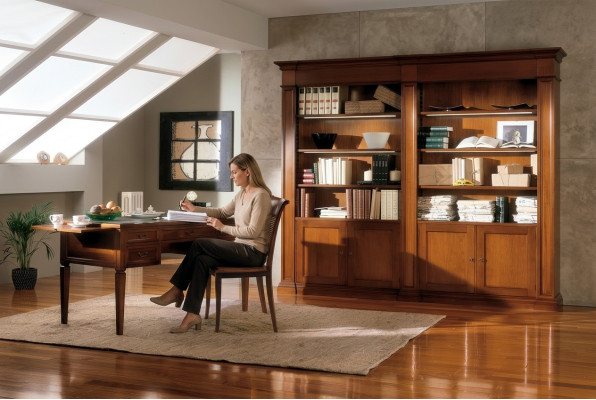 Mobilier de bureau Aménagements de table Salle d'étude Étagère à livres 2 pièces Ensemble Italie