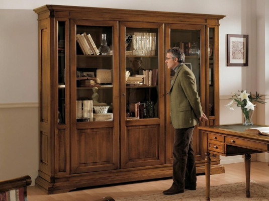 Étagère armoire Salon Étagère de livres Bois Armoires de bureau Armoires Vitrine Italie