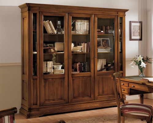 Étagère armoire Salon Étagère de livres Bois Armoires de bureau Armoires Vitrine Italie