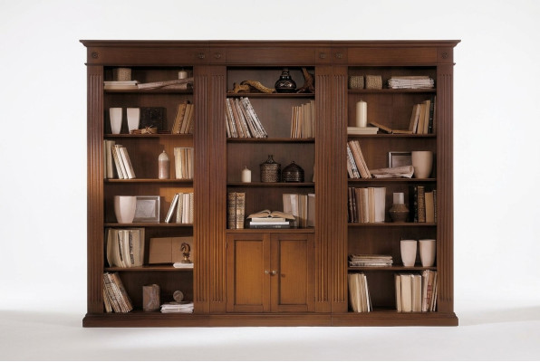 Étagère Salon Armoire Bibliothèque Bois Armoire de bureau Armoires Vitrine Italie