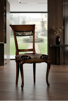 Chaises en bois massif Salle à manger Chaise design avec motifs sculptés Mobilier inclinable