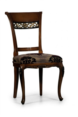 Chaises en bois massif Salle à manger Chaise design avec motifs sculptés Mobilier inclinable