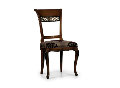 Chaises en bois massif Salle à manger Chaise design avec motifs sculptés Mobilier inclinable