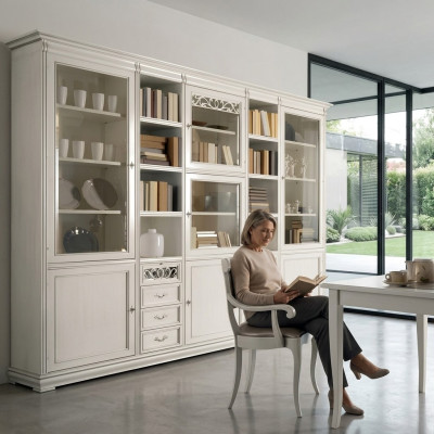 Salle d'étude Mobilier Bureau Bibliothèque en bois Bibliothèque avec tiroirs design