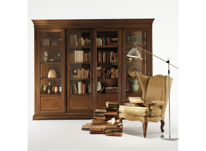 Étagère de bureau Armoire Tiroirs Armoire de bureau Portes en verre Design de meubles en bois massif