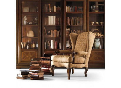Fauteuil Bibliothèque Fauteuil de Lecture Fauteuil à Oreilles Canapé Tapisserie Mobilier Italien de Luxe