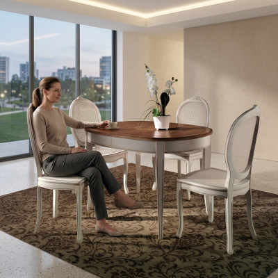 Table à manger Mobilier Chaises Fauteuil Groupe de meubles Ensemble complet de 5 pièces.