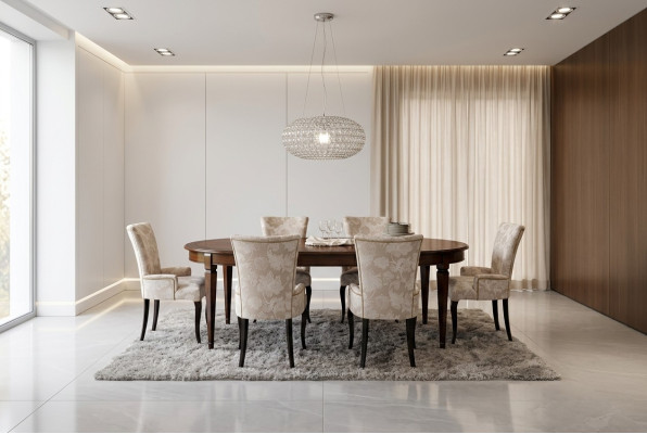 Table à manger de luxe Mobilier Design italien Ameublement Tables Table en bois massif neuve
