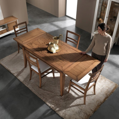 Table en bois naturel design de table de salle à manger moderne table coulissante nouvelle