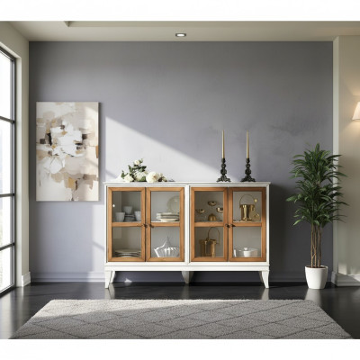 Vitrine Buffet Style rétro Salle de séjour Armoire Commode Collection Vitrines Nouveau