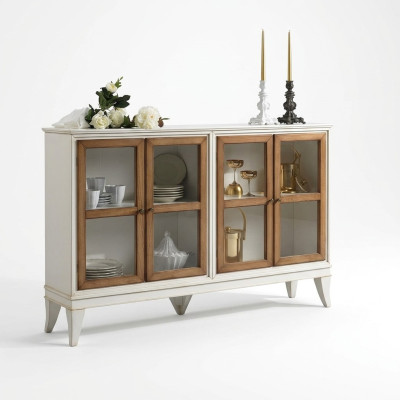 Vitrine Buffet Style rétro Salle de séjour Armoire Commode Collection Vitrines Nouveau