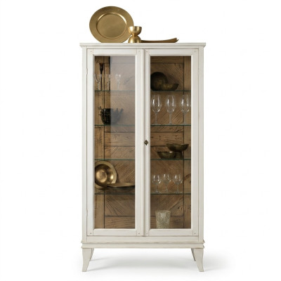 Style rétro Vitrine en verre Salle à manger Table en verre Armoire Vitrine Vitrine Salon Vitrines