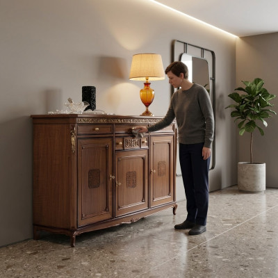 Commode Buffet Buffet Bois Massif Marron Armoire Meuble Commodes Buffets