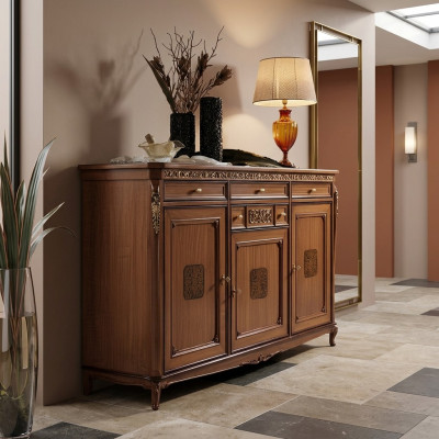 Commode Buffet Buffet Bois Massif Marron Armoire Meuble Commodes Buffets