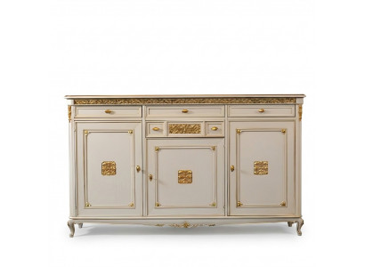 Buffet Buffet blanc Commode Tiroirs Bois avec Buffet doré Buffet Buffet neuf