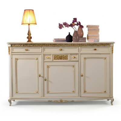 Commode Buffet Buffet Buffets Armoire en bois massif Meubles Commodes Blanc