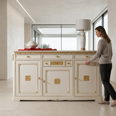 Commode Buffet Bahut Buffet Blanc Buffets Armoire Coffres de rangement Meubles Bois massif