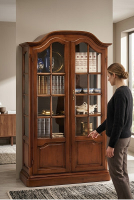 Meuble de salon Buffet en bois massif Buffet en verre Vaccari cav giovanni Glass nouveau