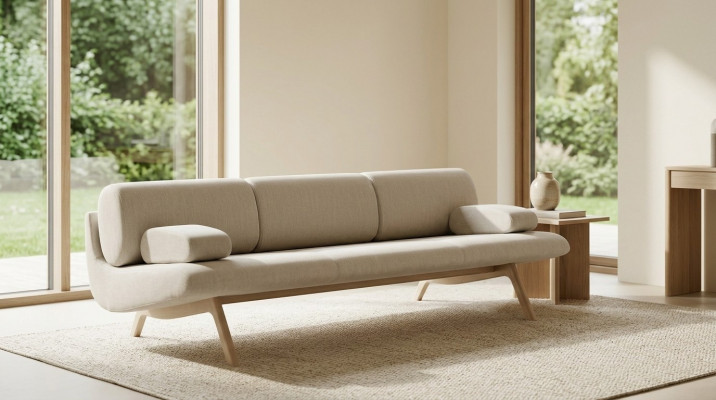 Canapé design 3 places Canapé Rembourré Canapés Design Canapé Design neuf Siège Trois Places Bois