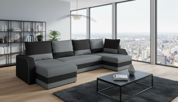 Coin Tissu Canape D'angle En forme de U Canape Canape Design Rembourrage Tissu Moderne Textile.