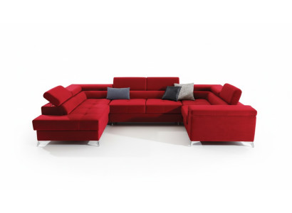 Canapé d'angle en forme de U Canapé Sofa Design Rembourrage Canapé-lit Fonction lit Paysage de vie