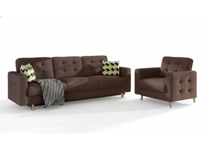 Chesterfield Canapé Rembourrage 3+1 Places Meubles Rembourrés Ensemble de Canapés Canapés
