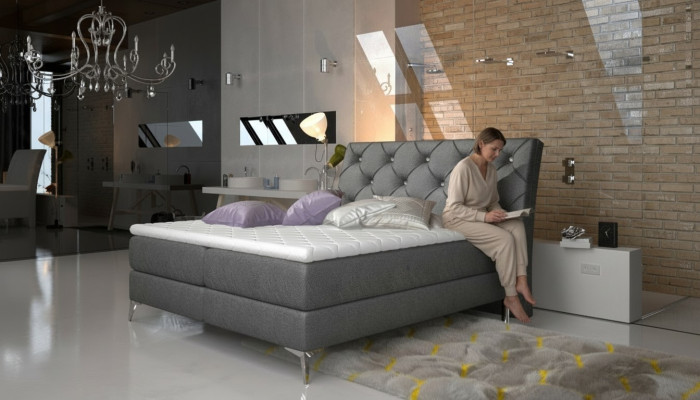 Lit de designer Chambre à coucher Lits Textile Hôtel Tapisserie Chesterfield Sommier à ressorts