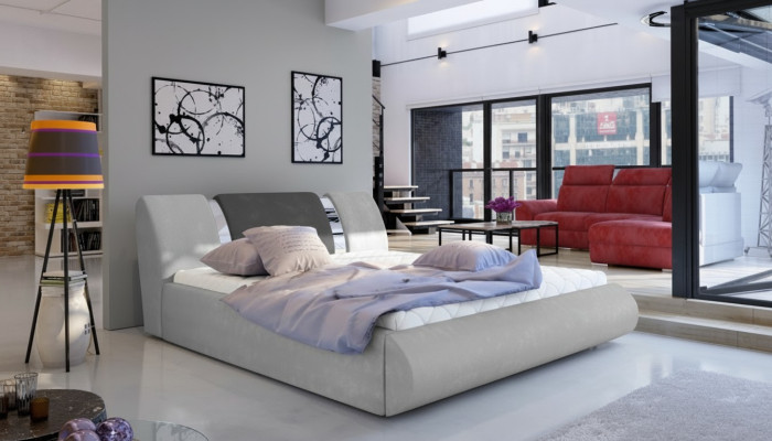 Chambre de luxe Lit Décoration Tissu Design de garniture 180x200cm Lits doubles d'hôtel