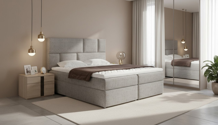 Lit rembourré de designer de luxe Lit Lits Lit design Boxspring Textile 180x200