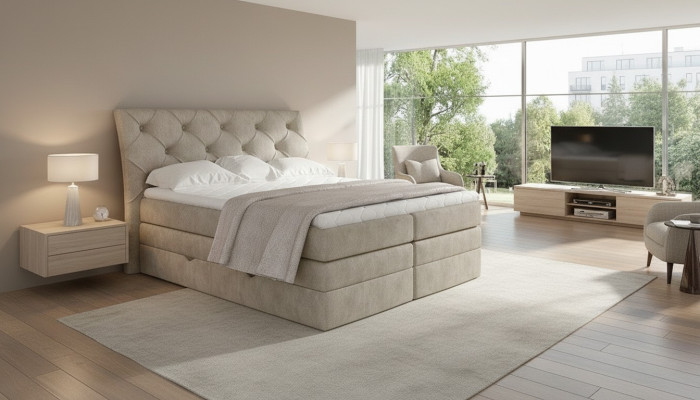 Chambre de luxe Lit Rembourrage Chesterfield Box Spring Double de Luxe Hôtel