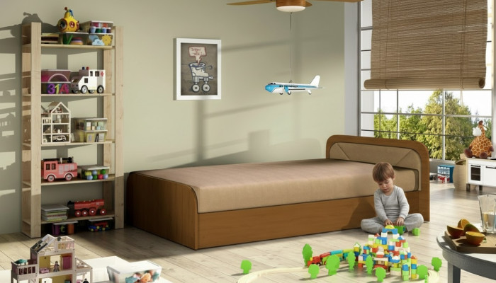 Chambre d'enfants Lit rembourré Lit Lits Bois Canapé-lit Matelas 80x190cm neuf