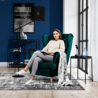 Salon Oreilles Fauteuil Club Mobilier Designer Canapé TV Chaise Velours Rembourrage Siège nouveau