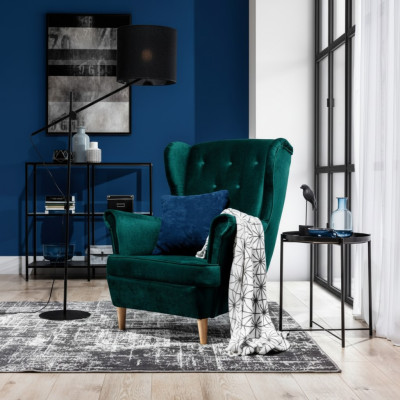Salon Oreilles Fauteuil Club Mobilier Designer Canapé TV Chaise Velours Rembourrage Siège nouveau