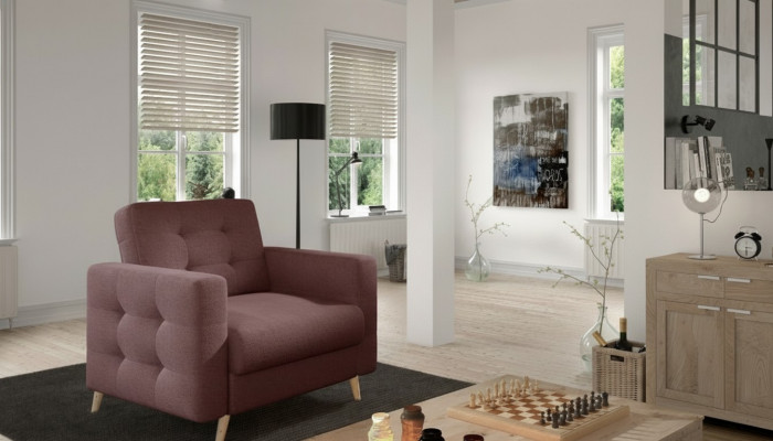 Fauteuil Fauteuil Designer Rembourrage Tissu Détente Tissu Salon neuf TV 1 Place